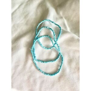 Aqua blue Set of 3 petite beaded bracelets